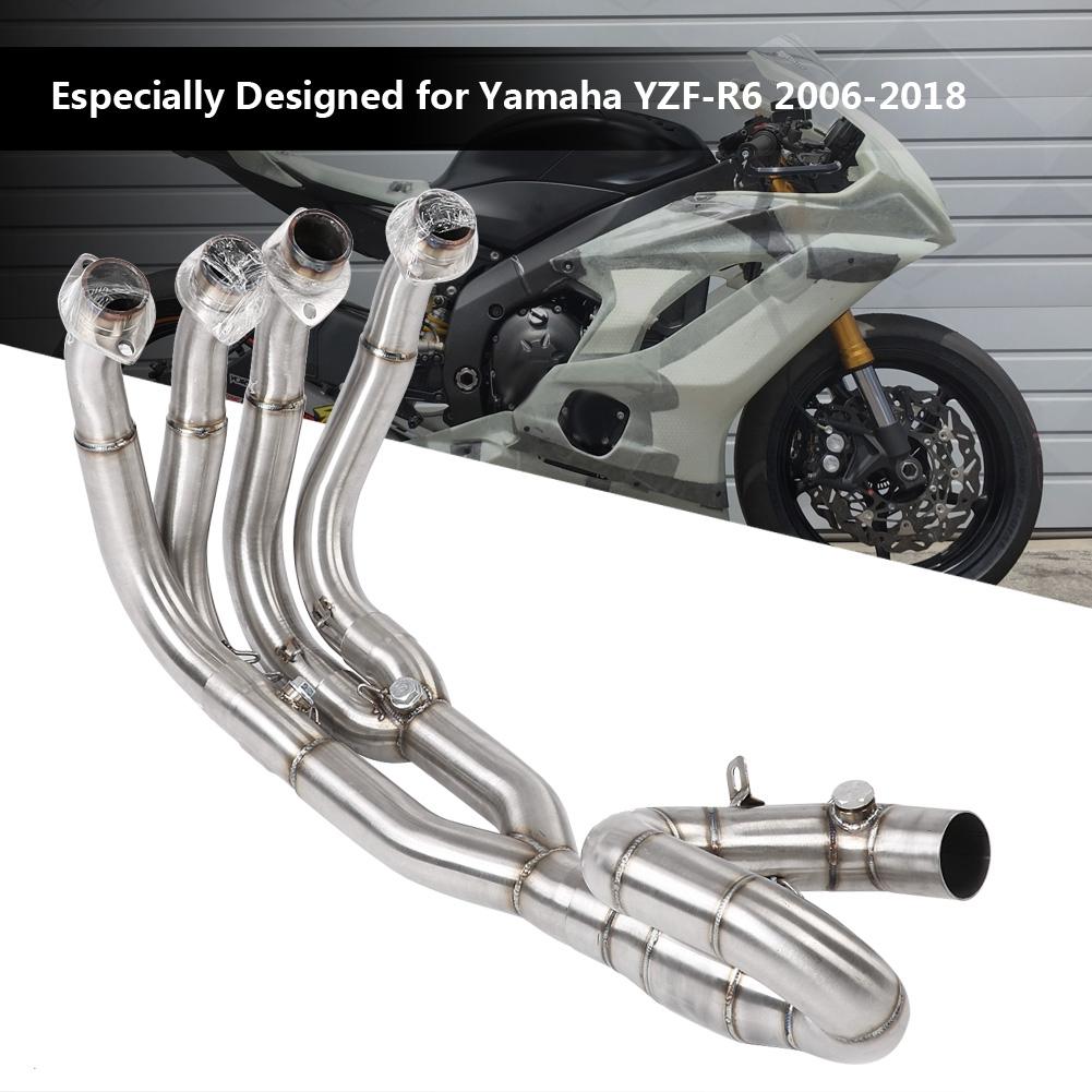 Motorcycle Full Exhaust System Vent Front Pipe Link Connect for Yamaha  YZFR6  20062018