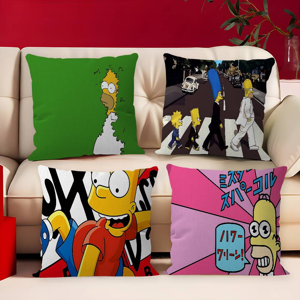 Cartoon The S-Simpsons Cushion Cover Pillow Cover Decor Pillowcase Printed Cushion Case For Couch