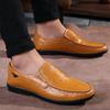 New men's spring and autumn business casual shoes, leather shoes, loafers, walking, large size, work and banquet men's shoes
