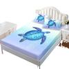 Mattress Three-Piece Set Marine Turtle Starfish Bed Cover Pillowcase Mattress Protective Cover
