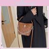 Chic Ladies' Handbag 2023 New Fall Winter Vintage High-end Woven Bucket Bag Crossbody Bag