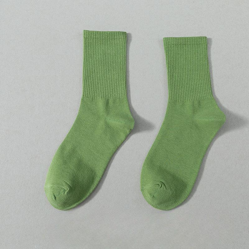 

Женские весенне-летние дышащие носки-трубы из чистого хлопка цвета сахарной ваты 1 pair зелёный