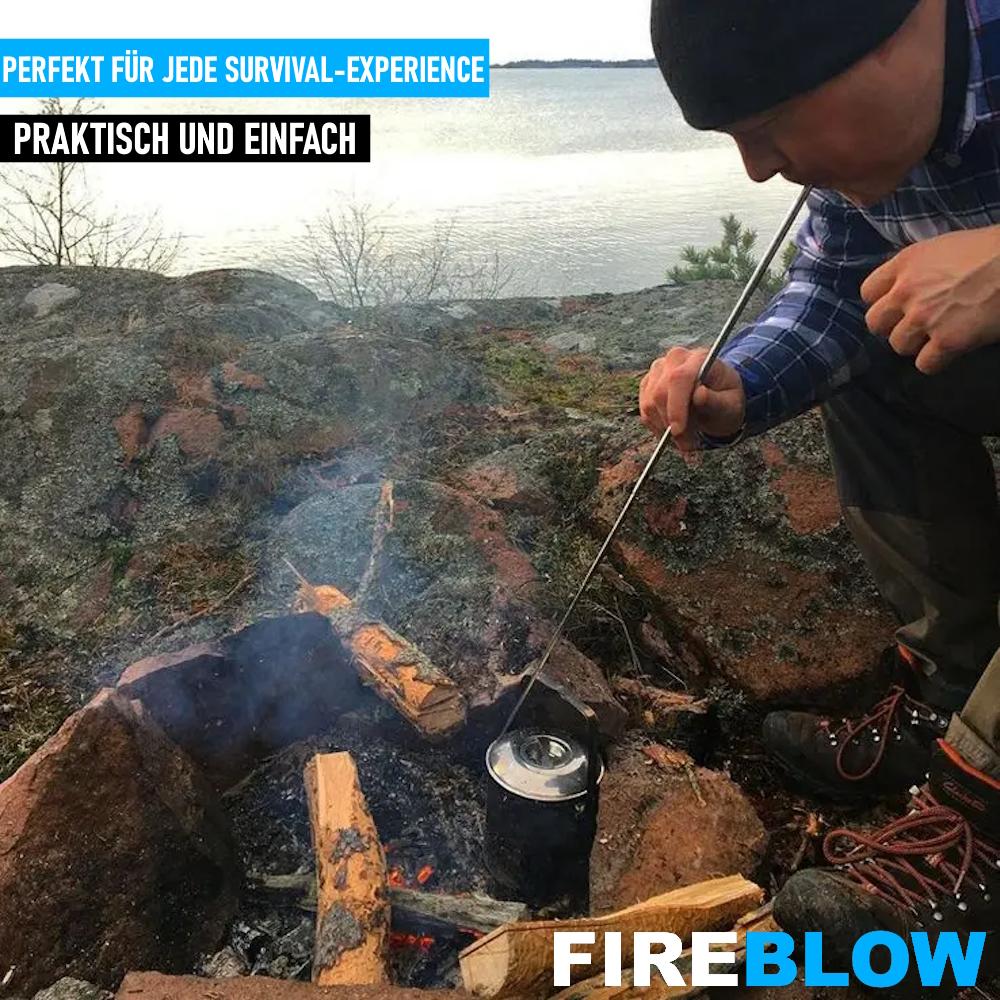 FIREBLOW Teleskopowa dmuchawka do ognia Rurka do dmuchania Ognista rurka z wysokiej jakości stali nierdzewnej