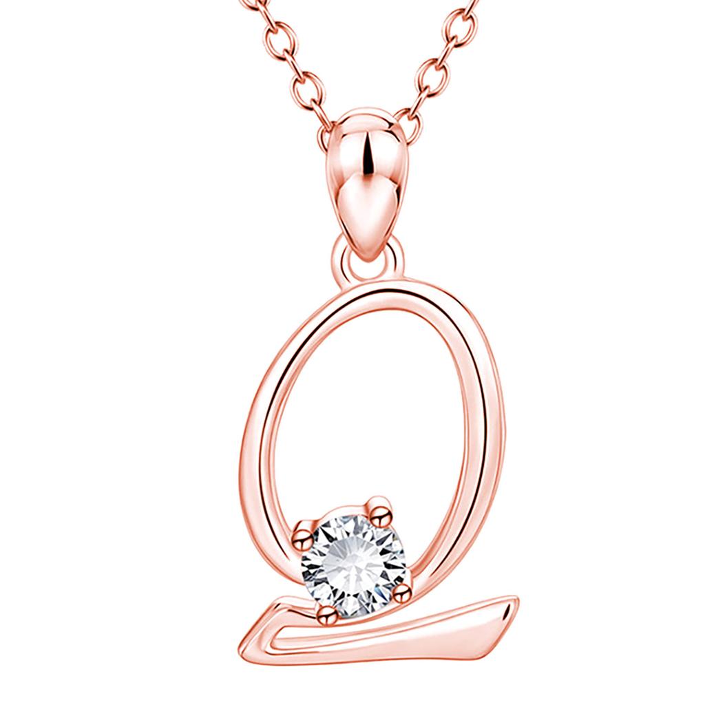 Fashion Alphabet Letter Pendant Necklace with Embedded Crystals Elegant Initial Charm Jewelry for Daily Wear and Special Occasions