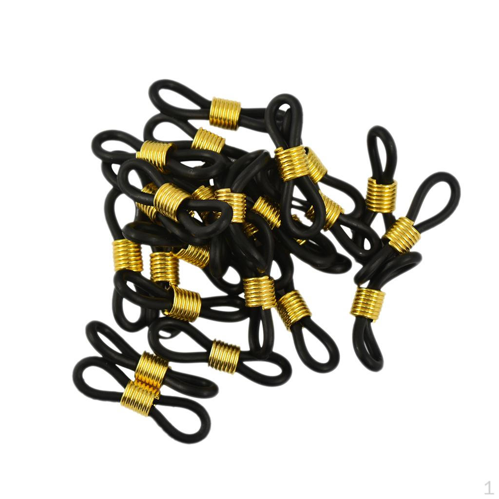 25 Pcs of Rubber And Metal Ends for Eyeglass Chain,