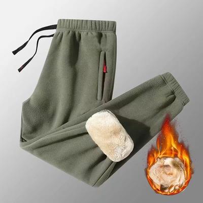 Casual Pants Men's Fall and Winter Padded Thickened Lamb Wool Pants Trend Loose Large Size Comfortable Handsome Warm Long Pants