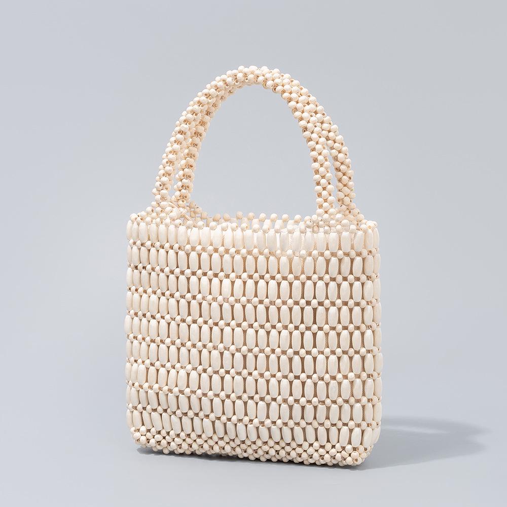 Handmade Wooden Bead Woven Bag - Women s Summer Square Handbag 19545185 CM 2189₽