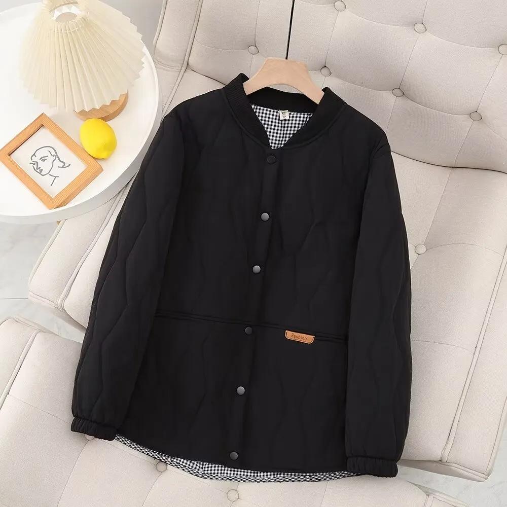 

Women s Plus Size Short-Length Warm Jacket for Fall/Winter Simple, Lightweight Commuter Jacket M чёрный
