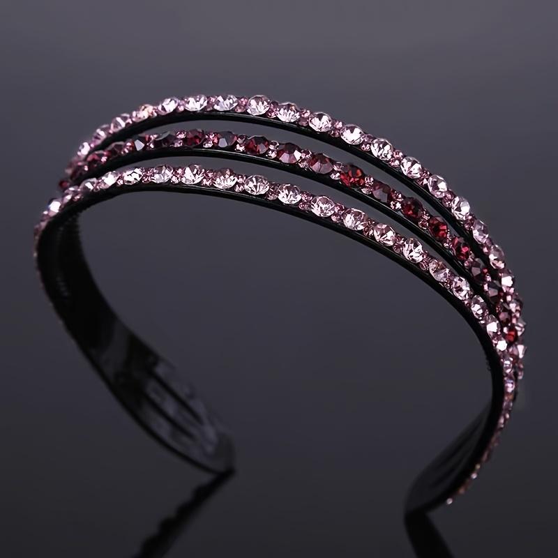 Three Drainage Drill Wide-brimmed Hairband, Super Flash Rhinestone Hairpin Temperament Headdress Hair Grottoes Headband Female.