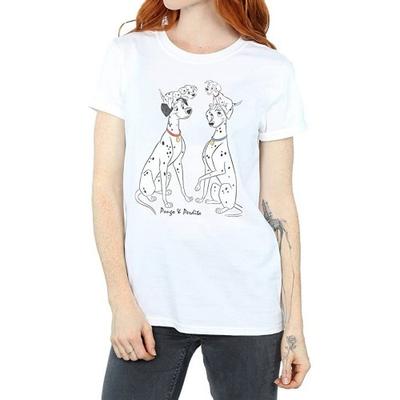 Pongo und Perdita Baumwoll-Boyfriend-T-Shirt für Damen/Damen