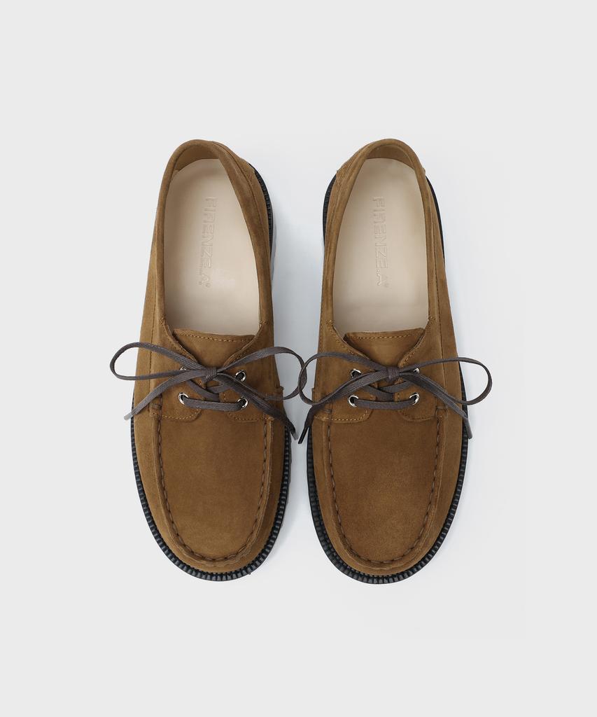 Firenze Atelier [Vibram] Standard Casual Sole Boat Shoes 5099 [Mid Brown Suede]