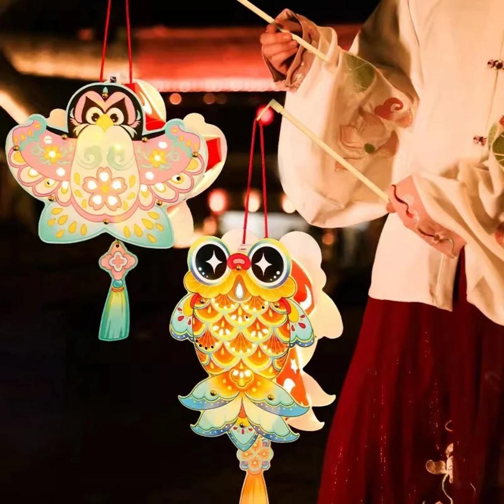 Paper Children's Hand-held Lanterns Traditional Luminous Butterfly Rabbit Lamp  Mid-Autumn Festival