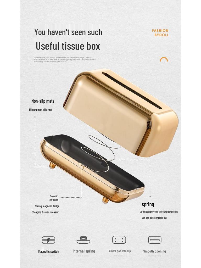 Minimalist European Retro Tissue Box and Baby Wipes Dispenser for Living Room Desktop Storage