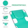 Foldable Sun Lounger with Reading Hole - Green