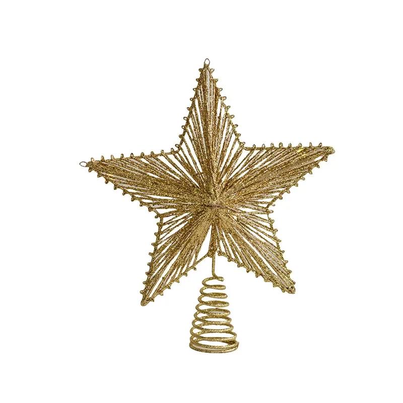 25/30cm Glitter Christmas Tree To-pper Iron Star Christmas Decor For Home Xmas Tree Ornaments Navidad New Year 2026 Natal Noel