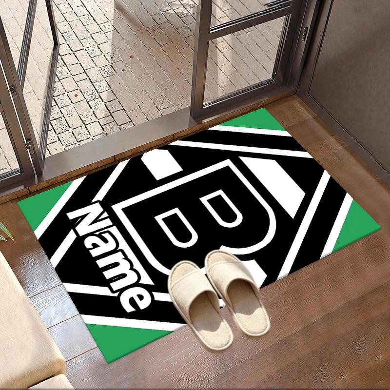 Custom Name Personalized Borussia Monchengladbach Print Carpet, Versatile Home Decor Rug, for Playroom, Apartment, Balcony, Entryway, Hallway Gift