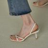 Women's Summer Open Toe High Heel Sandals Fashion Narrow Band Party Shoes Casual Dress Street Style Shoes