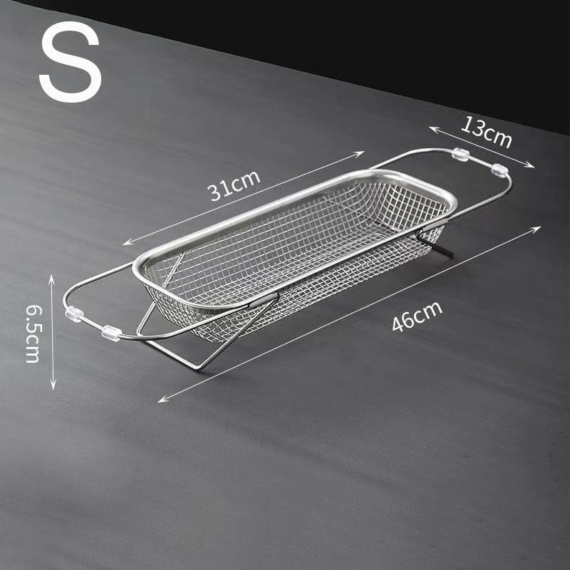 

Регулируемая сушилка для посуды Кухонная мойка Нержавеющая сталь Стойка для сушки Стеллаж для хранения фруктов и овощей Корзина для сушки тарелок, мисок, посуды