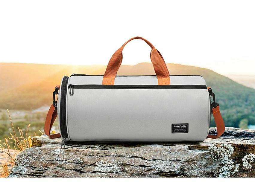 Cross-border Cylinder Bag: Unisex Folding Tote, Travel Sports, Large Capacity, Water-Resistant Fitness Luggage