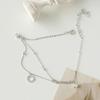 Silver 925 Ring Pendant Double Chain Anklet