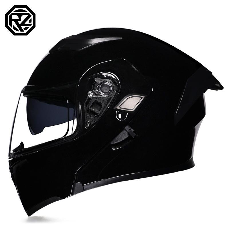 Motorcycle Helmet Peeling Helmet Double Lens Big Tail Locomotive Racing Helmet Running Helmet Men and Women Keep Warm In Winter