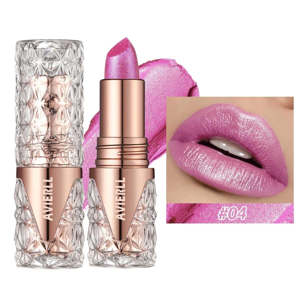 Pearlescent Lipstick Fine Glitter Moisturizing Silky Mermaid Girl Pink Long-Lasting Waterproof Lip Gloss Lip Makeup