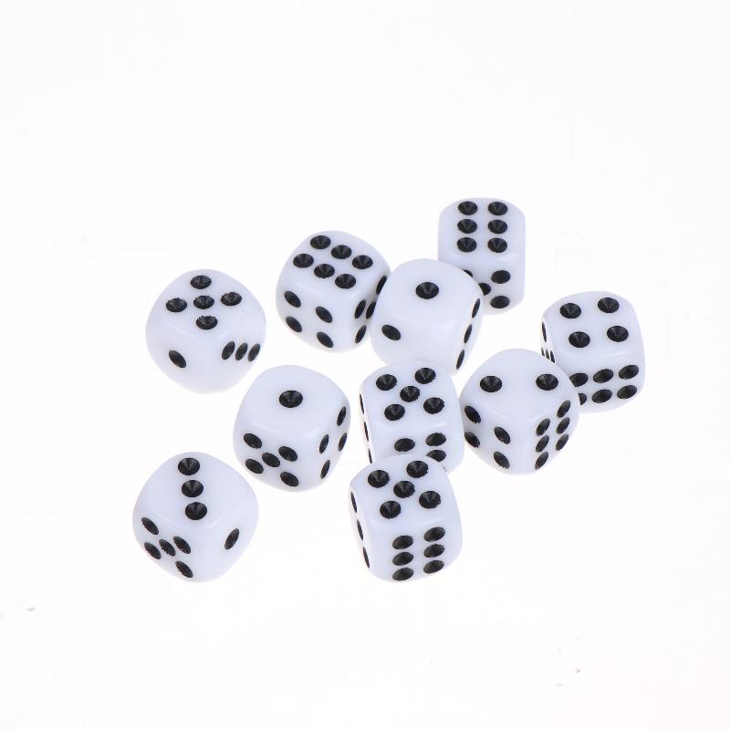 10Pcs Colorful Dice Acrylic Round Corner Cubes Dot Drinking Game Dice Accessories