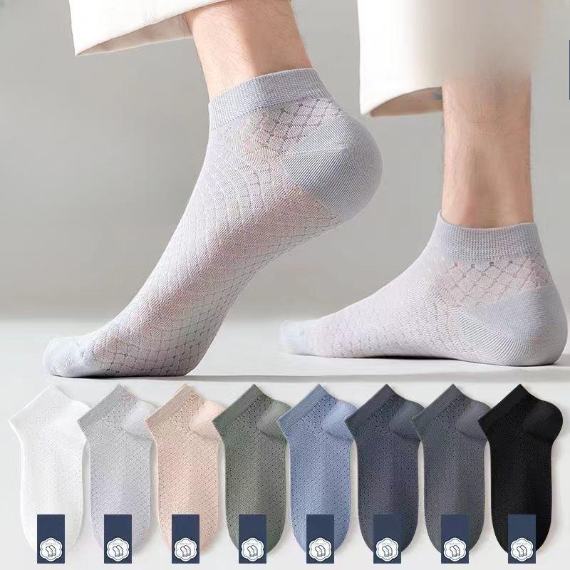 Men's Summer Thin Sweat Absorbing Deodorant Mesh Breathable Socks