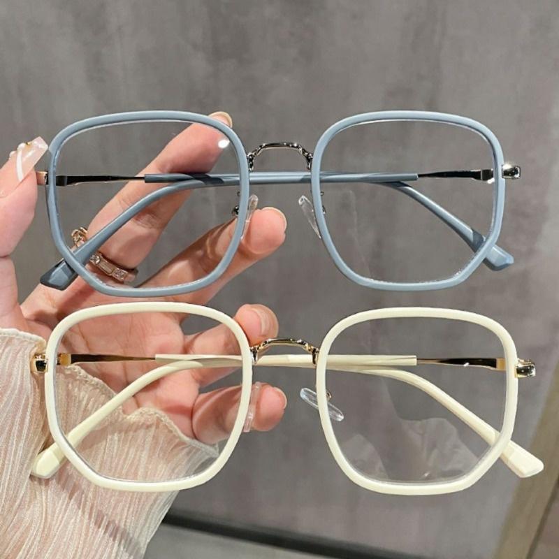 Retro Fashion Polygonal Anti-Blu-Ray Glasses Women Men Computer Anti-Radiation Glasses Interchangeable Lens