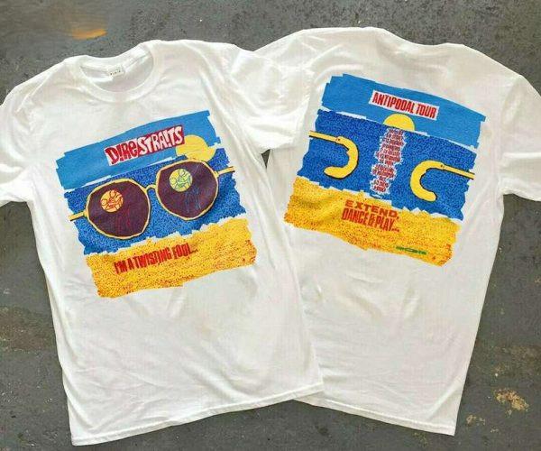 Dire Straits Antipodal Tour 1983 ShortSleeve TShirt fan gift Reprint PA7061 Unisex T-Shirt XXXXL