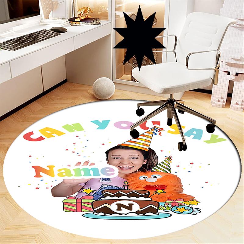 Custom Name Ms. Rachel Printed Round Rug Carpet Chair Rug Area Rug Entryway Doormats,for Office Chair Living Room Bedroom Kitchen Room.