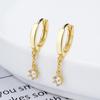 Fashion Jewelry 925 Sterling Silver Dangle Earrings Drop Zircon Tassel Chain Gold Plated Hoop Earrings Jewelry Women