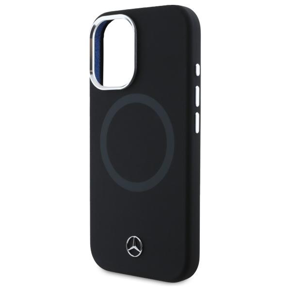Mercedes Mehmp16S23Suttk Iphone 16 6.1  Czarny/Black Hardcase Silicone Tonal Logo Magsafe