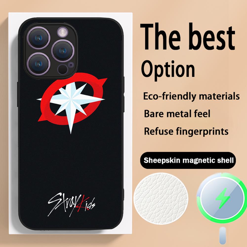 S-str-ay Coo kidEs Poster Design Phone Case For iPhone 16 15 14 13 12 11 Plus Pro Max High-end Luxury Magsafe Sheepskin