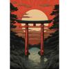 Japanese Style Forest Cherry Blossoms Snow Cat Landscape Art Poster Canvas Painting Wall Prints Picture Living Room Home Decor