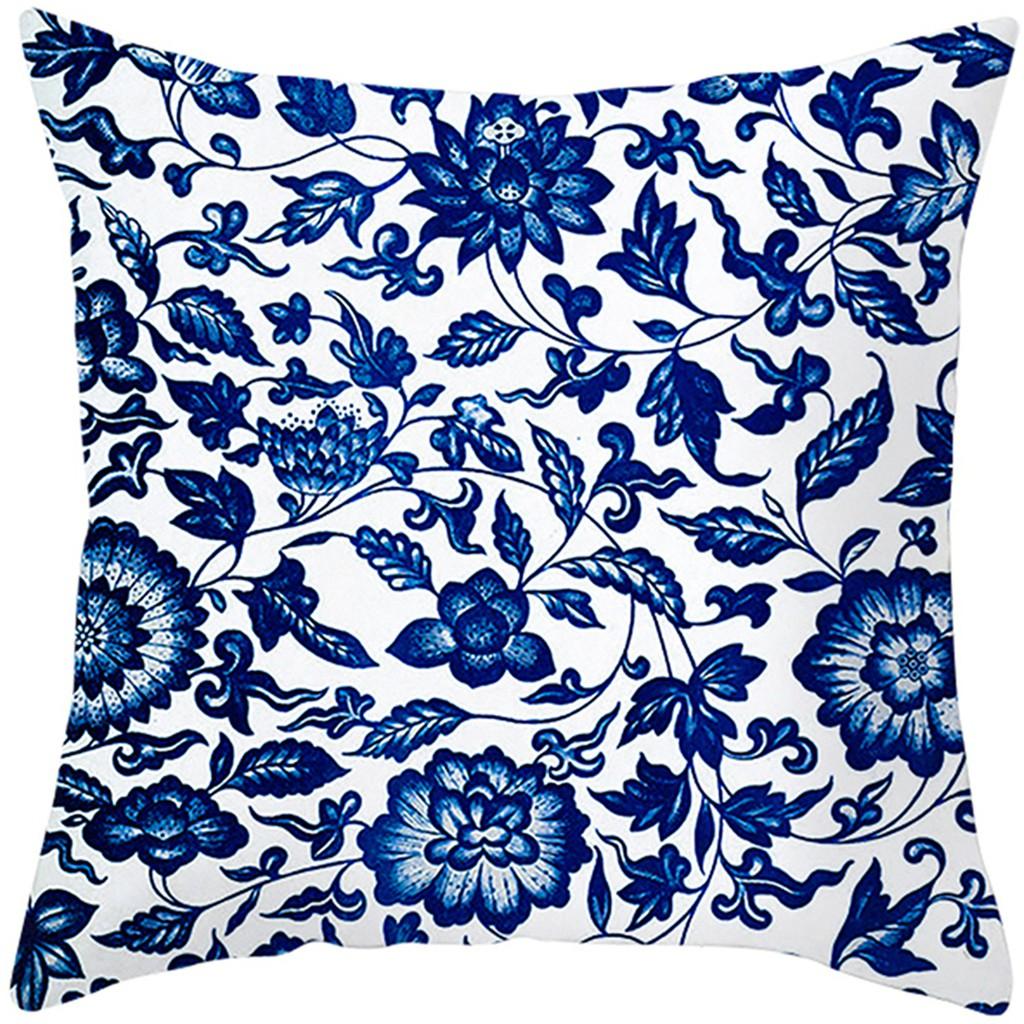 Dark Blue Abstract Pillowcase Sofa Cushion Cover