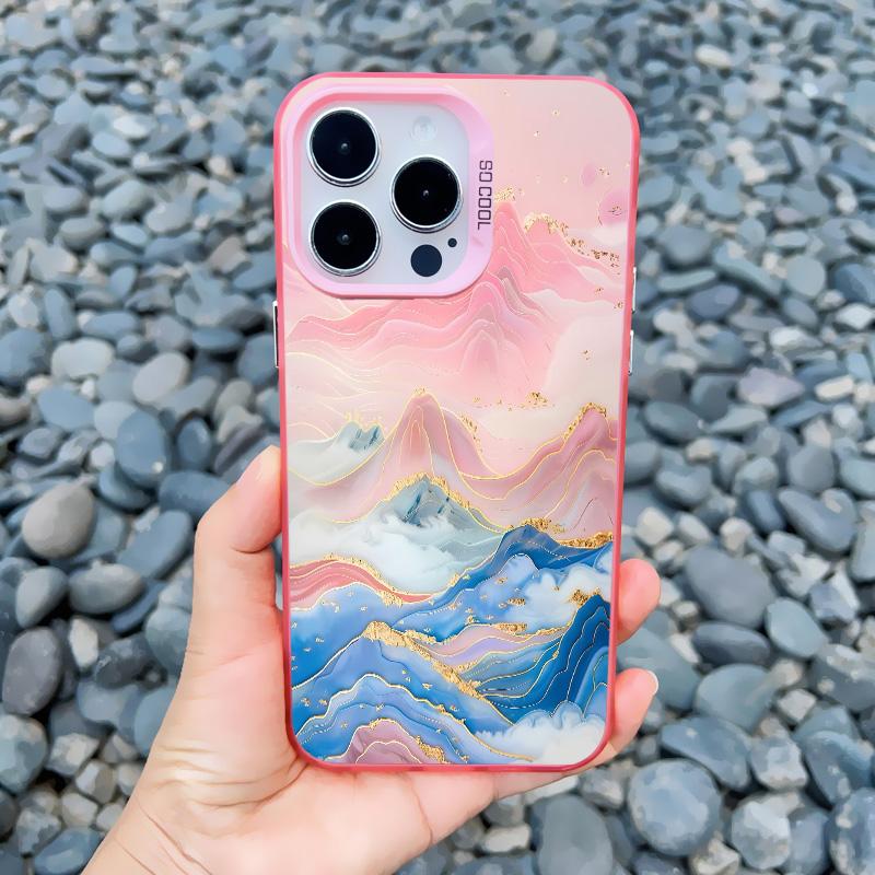 Durchscheinendes Rosa Wolkenmeer Laser Handyhülle Für iPhone 11 12 15 Pro Max 13 Mini 16 14 13 Pro Max Plus Stoßfeste Rückseite Fundas