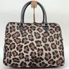 ANYA HINDMARCH Carker Unborn Calf Leopard Print Handbag Boston Bag Leather Grey Brand Tassel A4 Capacity Women's Logo Plate