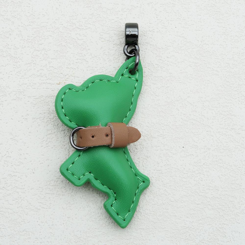 Handmade French Bulldog Genuine Leather Keychain with Anti-Lost Woven Rope Lanyard.