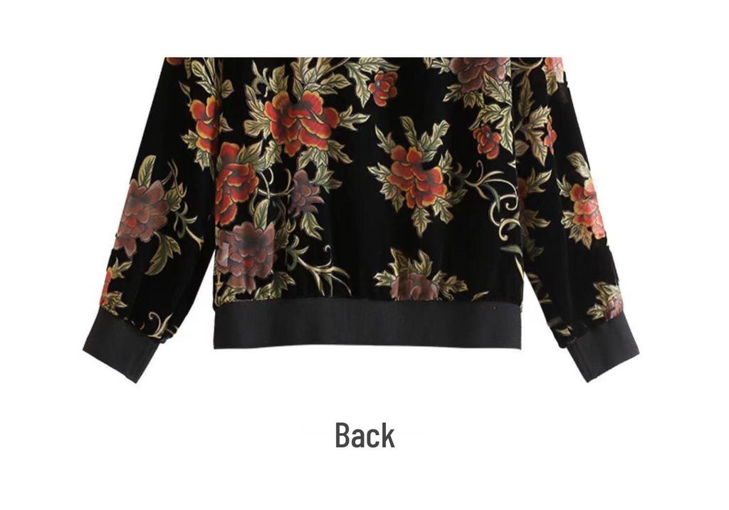Women's Golden Velvet Short Jacket - Spring & Autumn 2026 Fashionable & Age-Reducing Mom's Elegant Baseball Top.