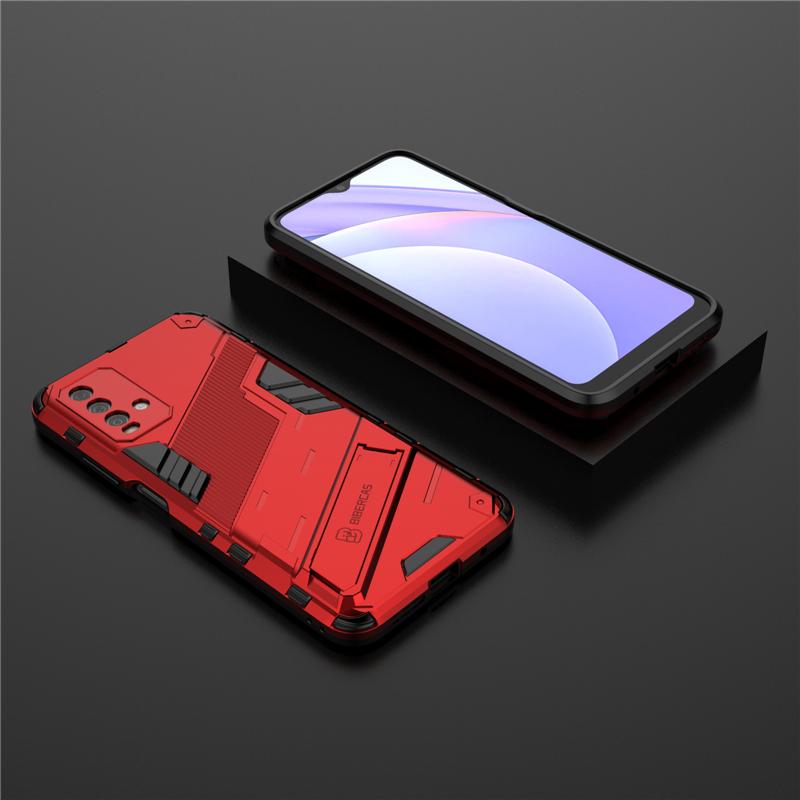 For Peatkop Xiaomi Redmi 9T Case Armor Shockproof Protection Cover For Xiaomi Redmi 9T Stand Holder Rugged Silicone Case