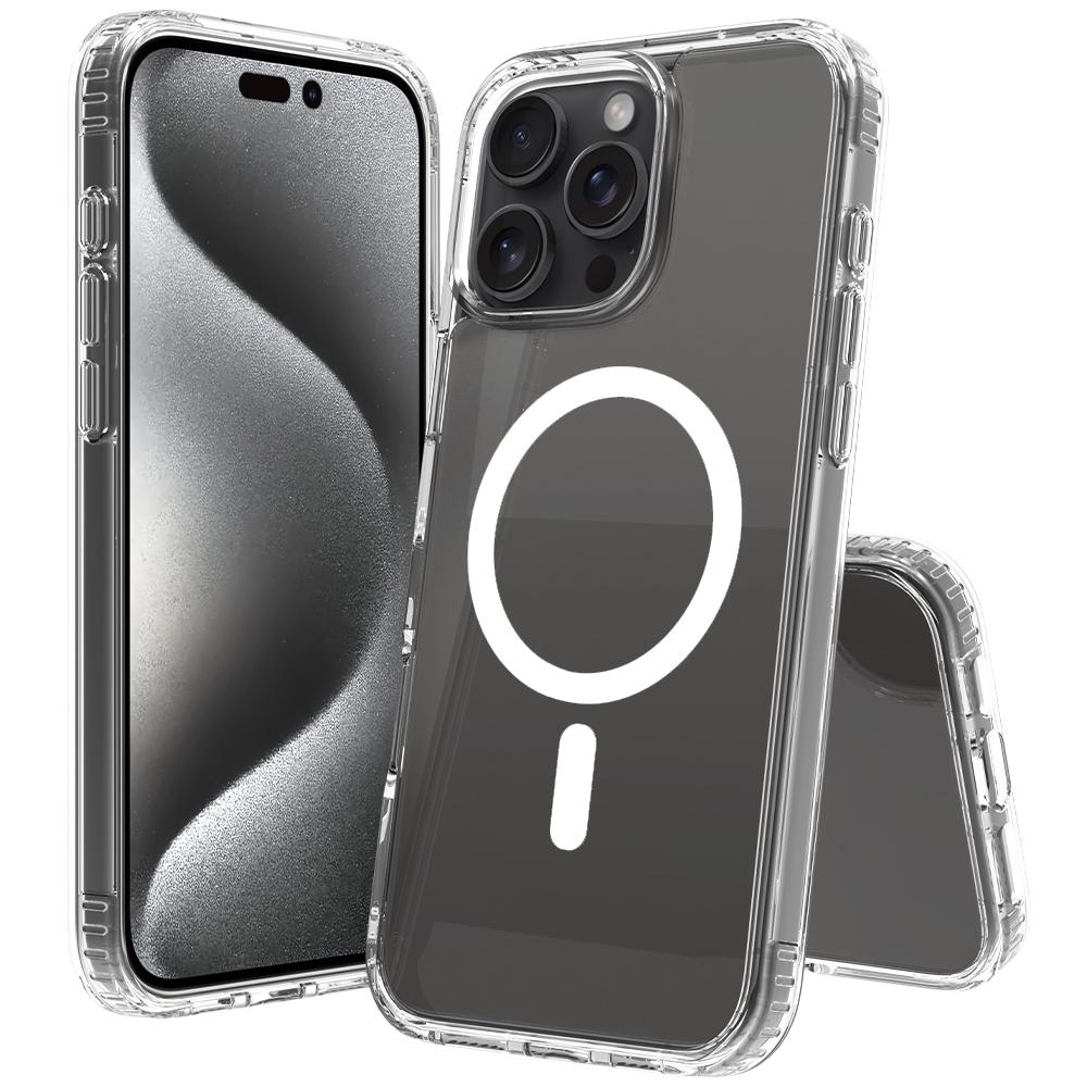 

Магнитный чехол для iPhone 16 Pro Max, устойчивый к царапинам, ТПУ+ПК, кристально прозрачная накладка на телефон A