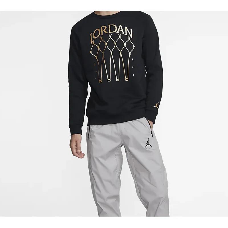 Jordan JMPMN Sweatshirts Men's Black Crew Neck Moderate Regular (Unisex) Sweatshirts BQ5746 010