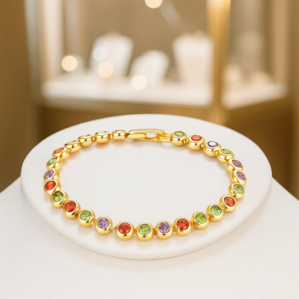 Waterproof Luxury Gold Color  Bangle Handmade Round Shape Cuff Bracelet  Female Lady Girl