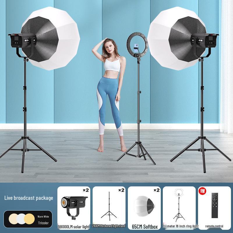 300W LED Studio Photography Light with Deep Parabolic Softbox