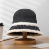 Temperament Knitted Bucket Hat Breathable Woven Fisherman Hat Elegant Sunshade Basin Cap  Summer