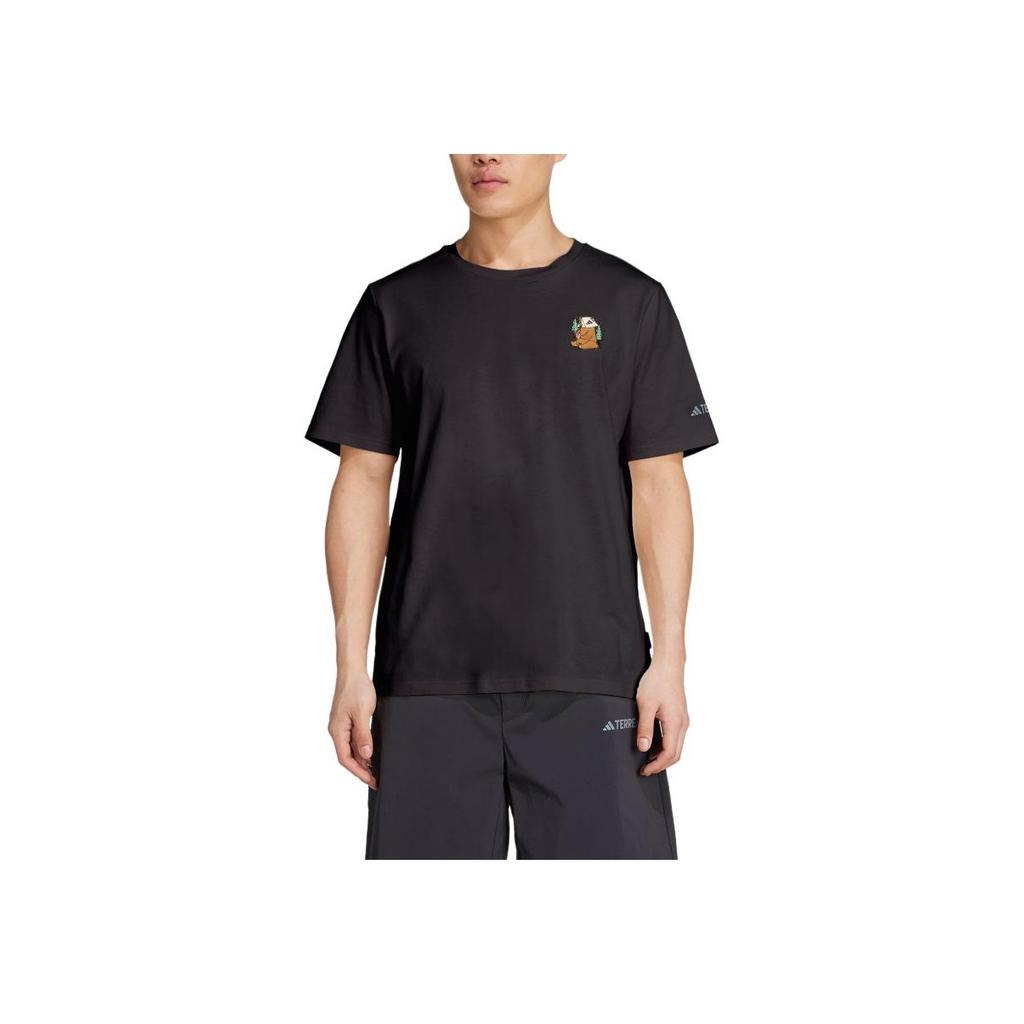 adidas Terrex Polygiene Graphic Crew Neck Sports Short Sleeve T-Shirt Unisex Tops Black KA5149