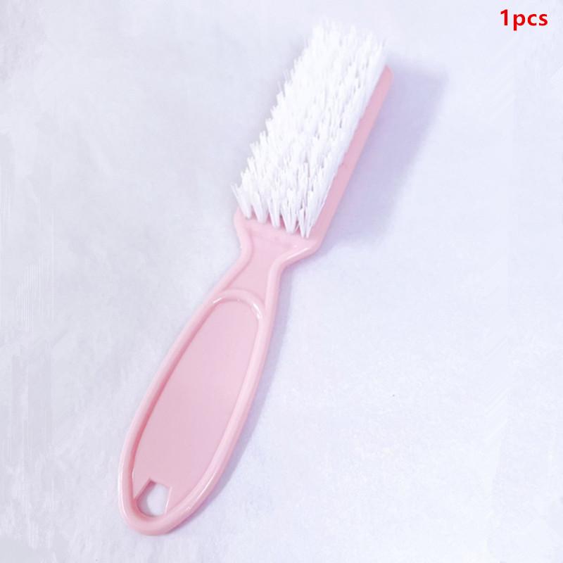 Čisticí štětce na nehty Průhledné dlouhé držadlo Měkké štětce na nehty Multifunkční pětibarevné nástroje na manikúru a pedikúru