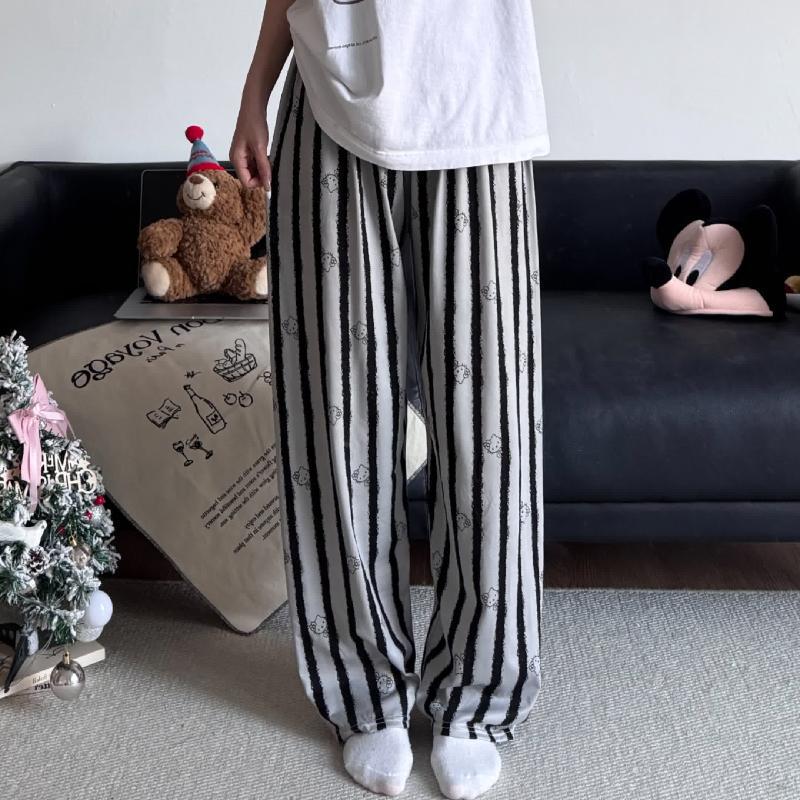 Women's Summer Pajama Pants - Loose, Long, Lapel Style for Home or Outdoor Wear