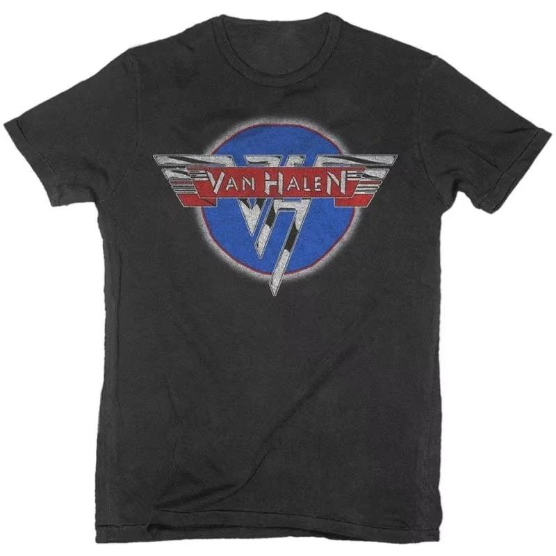 Van Halen Classic Wing Logo Print summer  Unisex Cotton TShirt Hard Rock Streetwear Unisex Crew Neck Short Sleeve Tee M